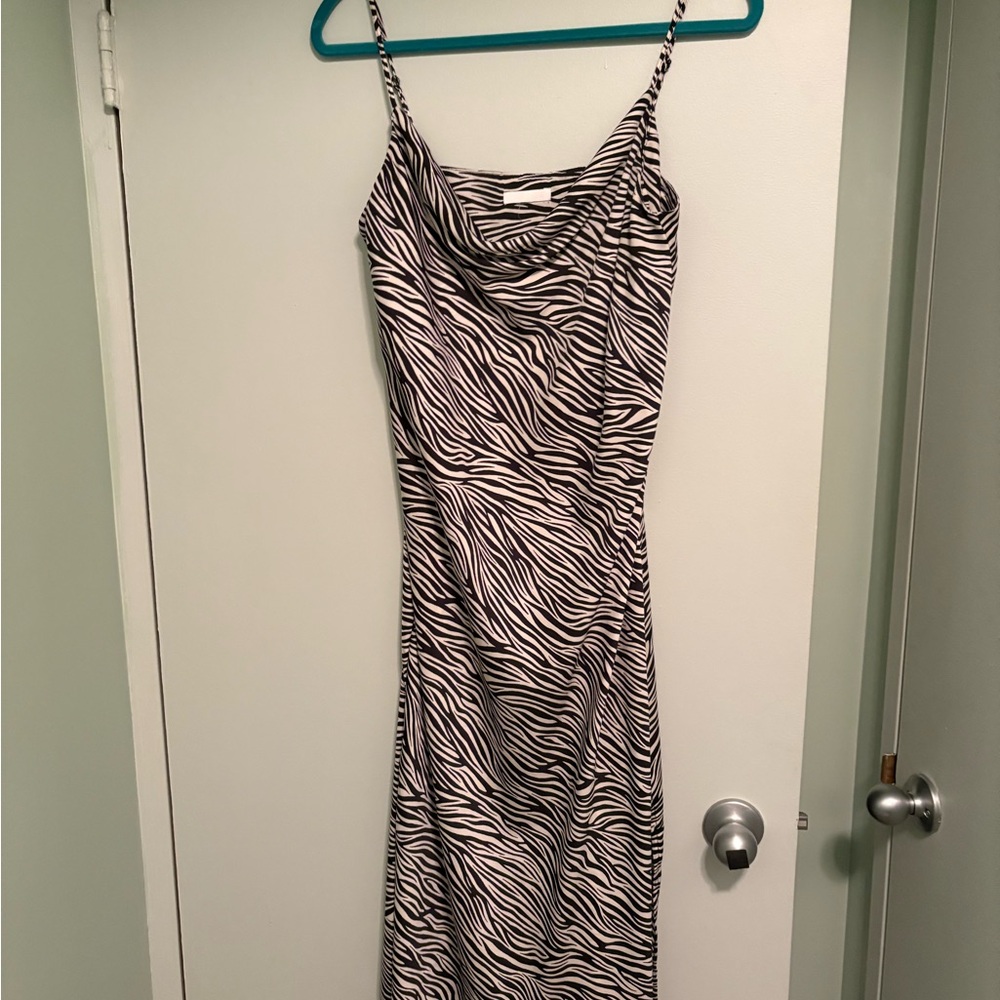 H&M Zebra Print Spaghetti Strap Dress